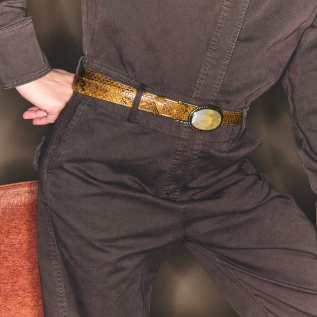 Baby Ceinture Python Ranch Dallas Nacre