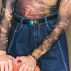 Black Python Golden Turquoise Beetle Baby Belt
