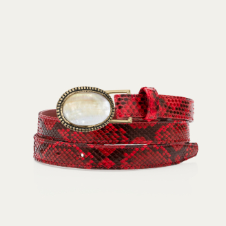 Baby Ceinture Python Rubis Dallas Or et Nacre