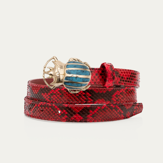 Ruby Python Silver Turquoise Beetle Baby Belt