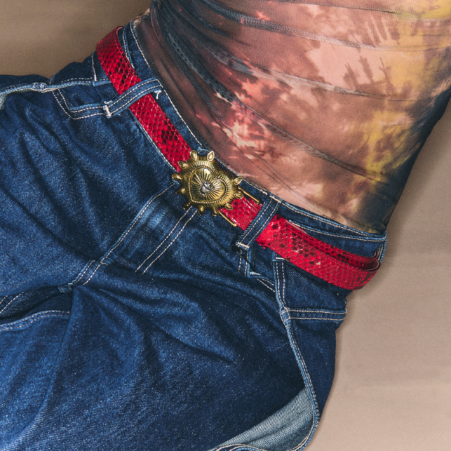 Baby Ceinture Python Rubis Ex-Voto