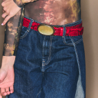 Ceinture Python Rubis Dallas Or et Nacre