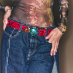 Ruby Python Golden Turquoise Beetle Belt