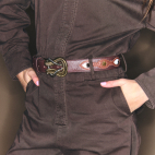 Ceinture Patchwork Cuirs Rodeo Noeud Mixé Or et Argent