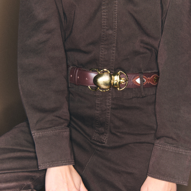 Ceinture Patchwork Cuirs Rodeo Scarabée Dorée