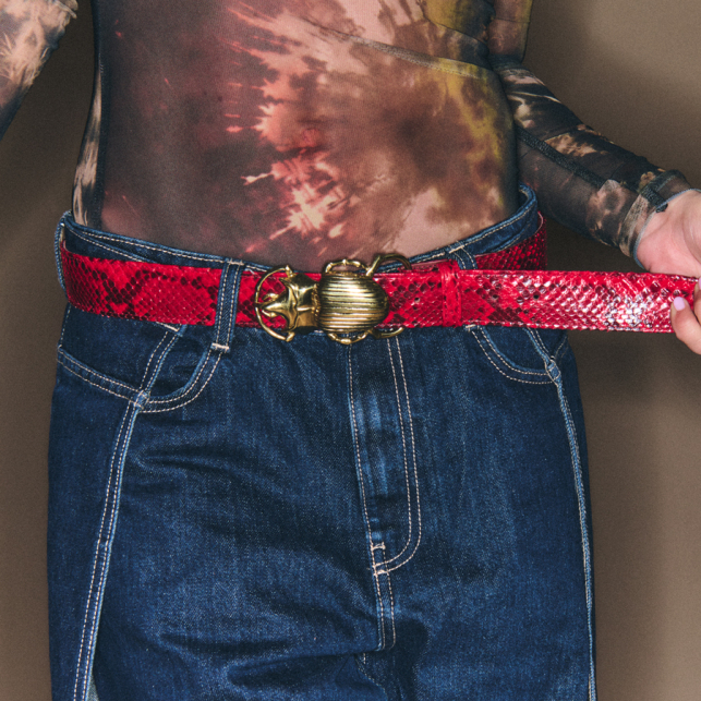 Ruby Python Golden Beetle Belt