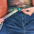 Moon Leather Golden Turquoise Beetle Baby Belt