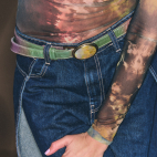 Baby Ceinture Cuir Lune Dallas Or et Nacre