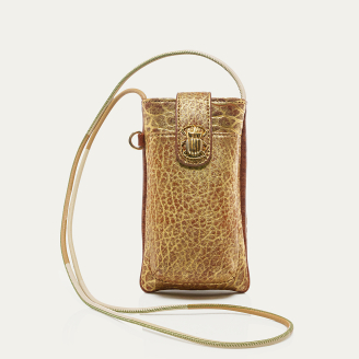 Antic Gold Bubble Leather Phone Bag Double Marcus