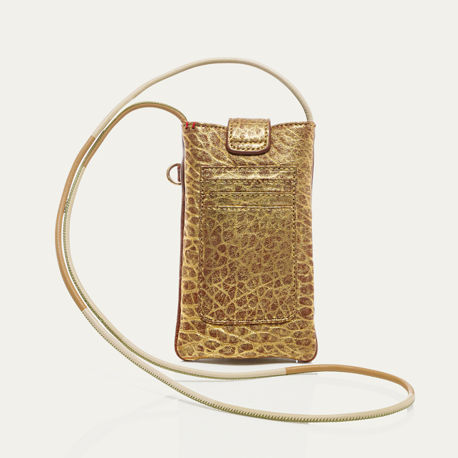 Antic Gold Bubble Leather Phone Bag Double Marcus