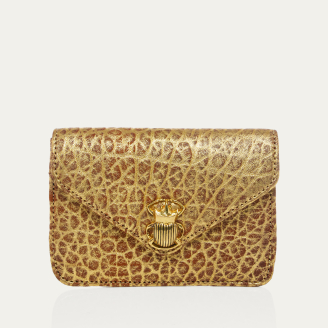 Antic Gold Bubble Leather Card Holder Alex