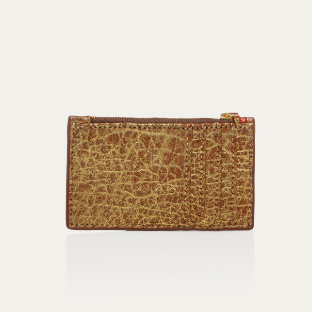 Antic Gold Bubble Leather Helena Card Holder