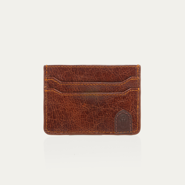 Cognac Leather Manu Card Holder