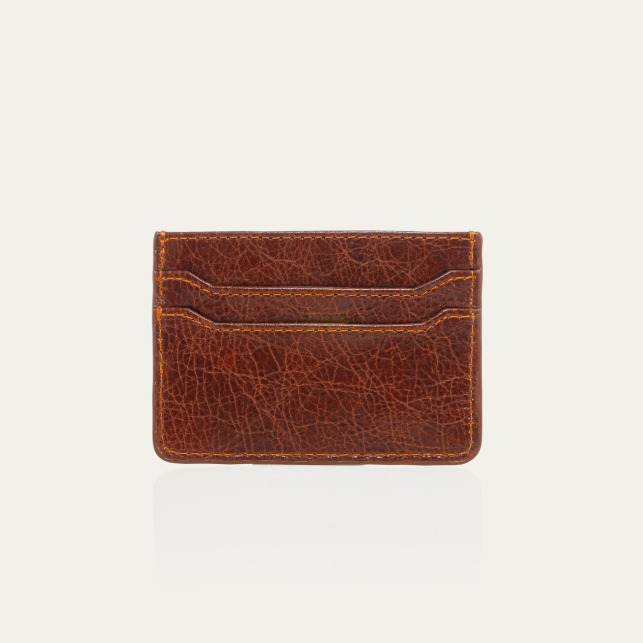 Cognac Leather Manu Card Holder