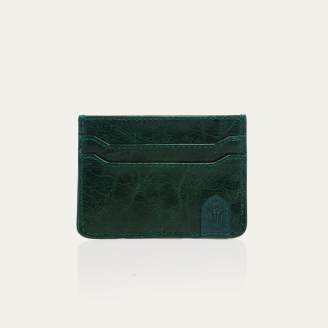 Jade Green Leather Manu Card Holder