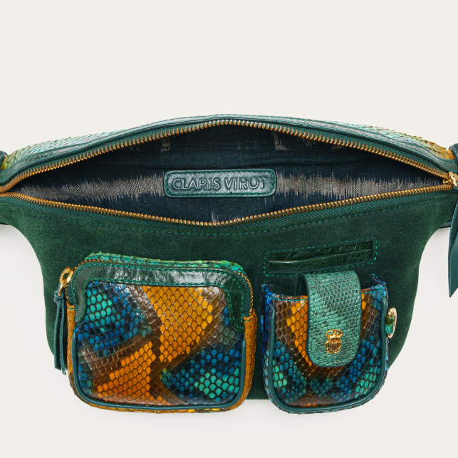 Sac Banane Python Romeo Lotus Bleu
