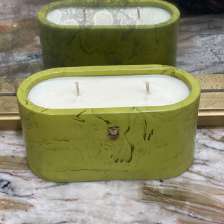 Bougie Grand Modele Effet Laiton Couleur Moutarde