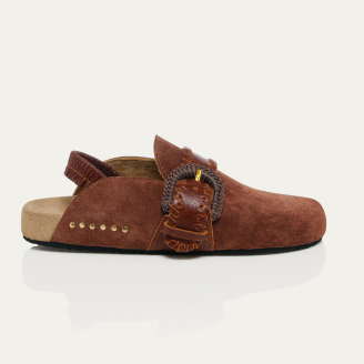 Georgette Mules Cognac Thick Suede
