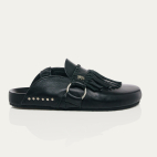 Mules Georgette Cuir Nappa Noir