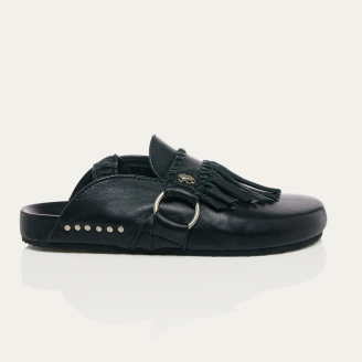 Mules Georgette Cuir Nappa Noir