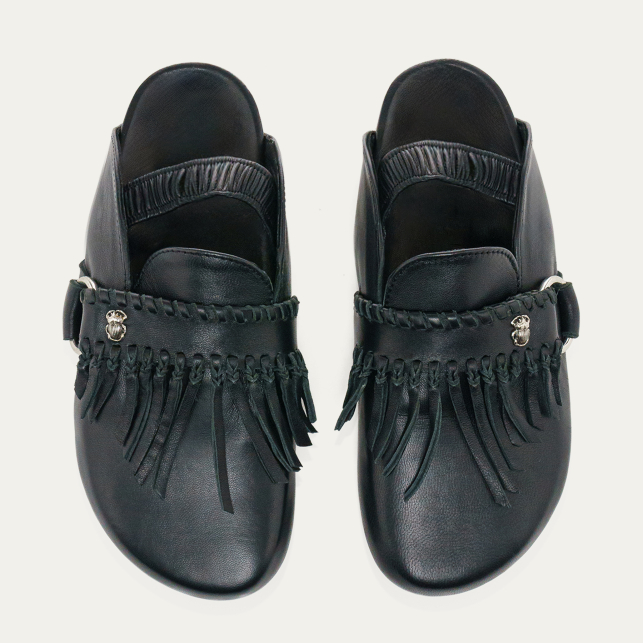 Mules Georgette Cuir Nappa Noir