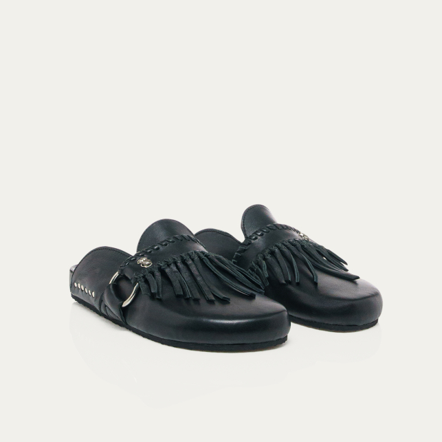 Mules Georgette Cuir Nappa Noir