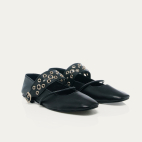 Adele Ballerinas Black Nappa Leather Silver