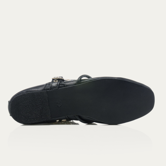 Adele Ballerinas Cognac Leather Gold