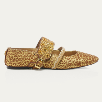 Ballerines Adele Cuir Bubble Or Antique