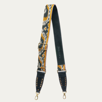 Endek Black Printed Strap with Hooks