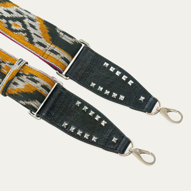 Endek Black Printed Strap with Hooks