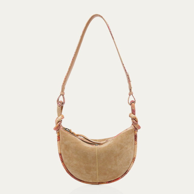 Mini Chris Amphore Python Suede Calfskin Bag