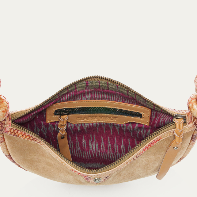 Mini Chris Amphore Python Suede Calfskin Bag