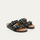 Sandales Cuir Nappa Noir Odette Oeillets