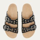 Sandales Cuir Nappa Noir Odette Oeillets