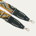 Endek Black Printed Strap with Hooks Silver