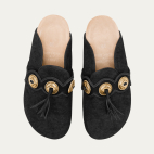 Mules Georgette Suede Noire Collab Estelle