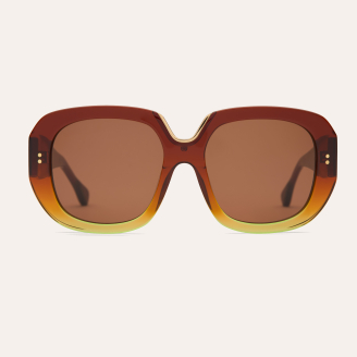 Lunette de Soleil Claris Virot Samama Cognac Vert Trans Brun