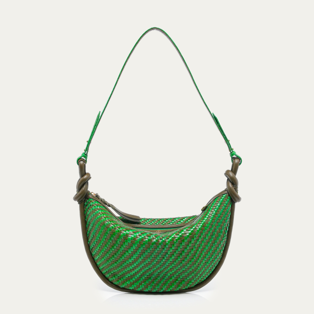 Sac Chris Cuir Tressé Romarin