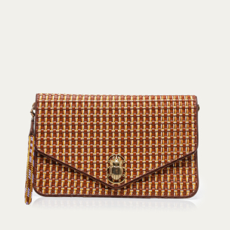Fusealis Woven Leather Alicia Clutch