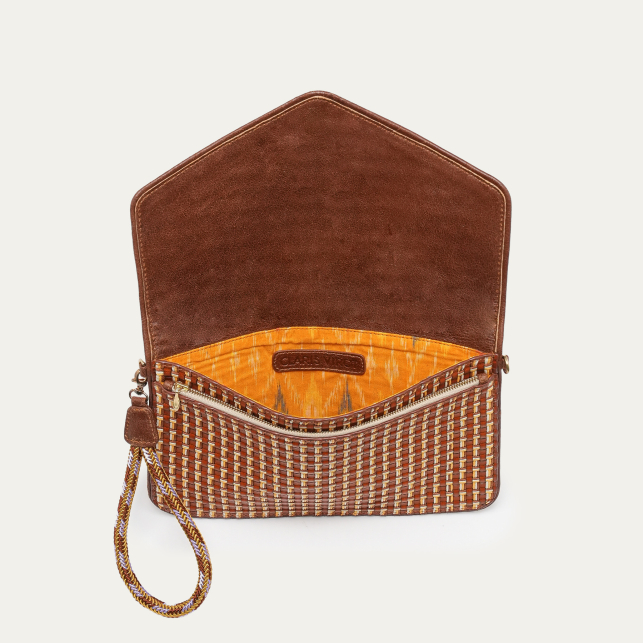 Fusealis Woven Leather Alicia Clutch
