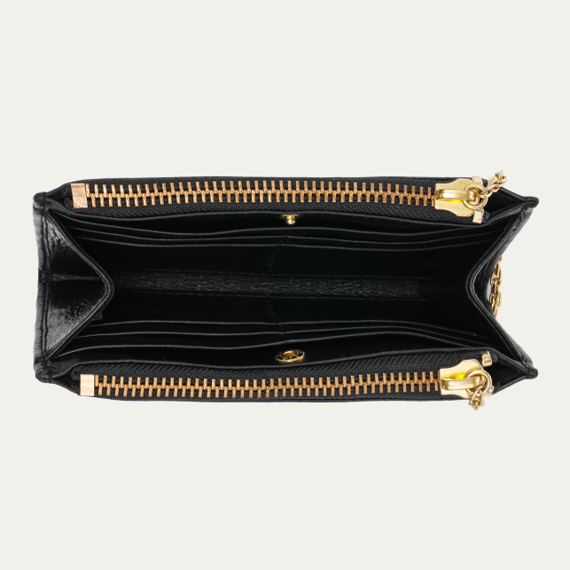 Black Leather Achille Coin Case