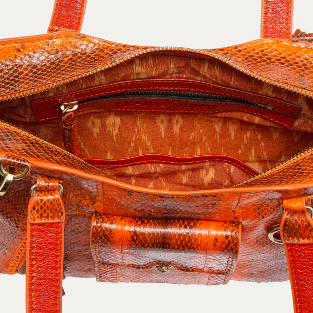 Apricot Watersnake Little Juno Bag