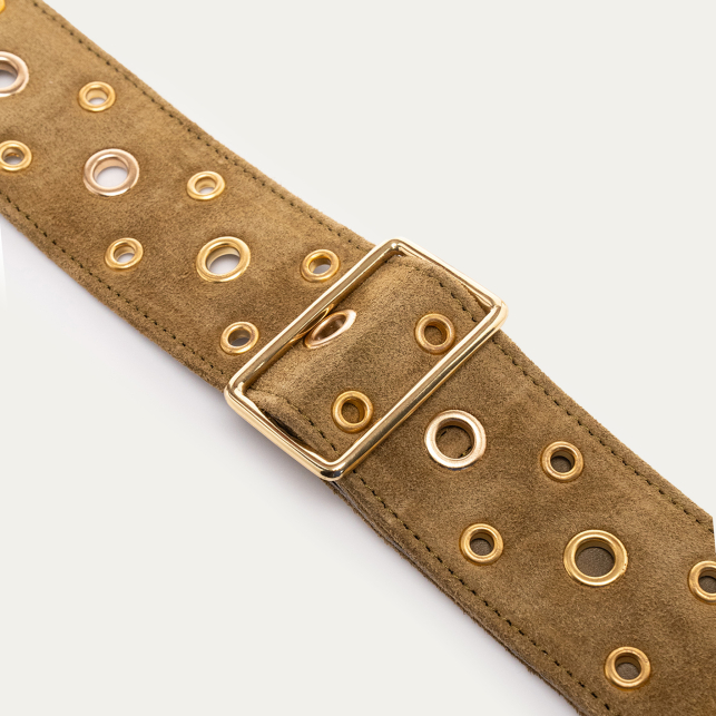 Olive Crust Shoulder Strap with Eyelets