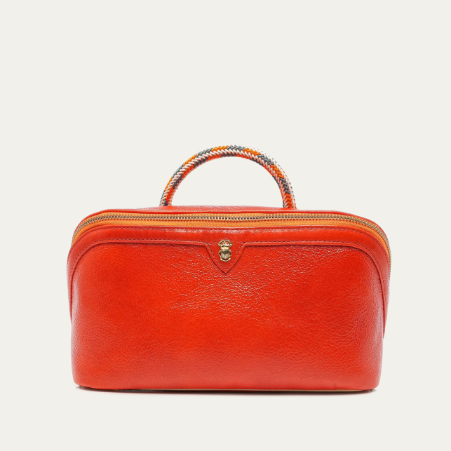 Trousse Charlotte Cuir Coquelicot