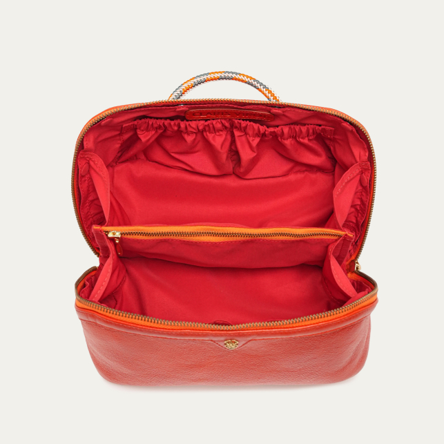 Trousse Charlotte Cuir Coquelicot
