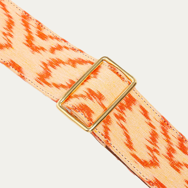 Bandoulière Tissu Ikat Off White & Rouge