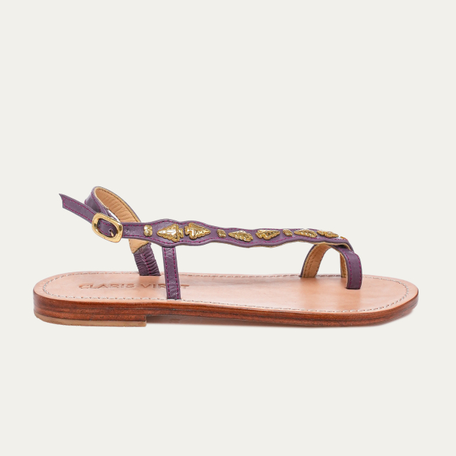 Sandales Suzette Cuir Lavande