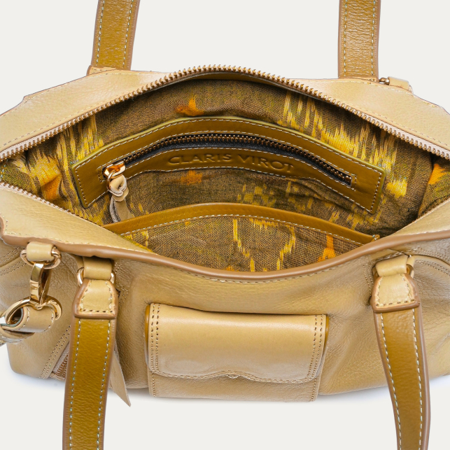 Off White Leather Little Juno Bag