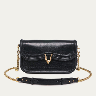 Black Leather Manon Baguette